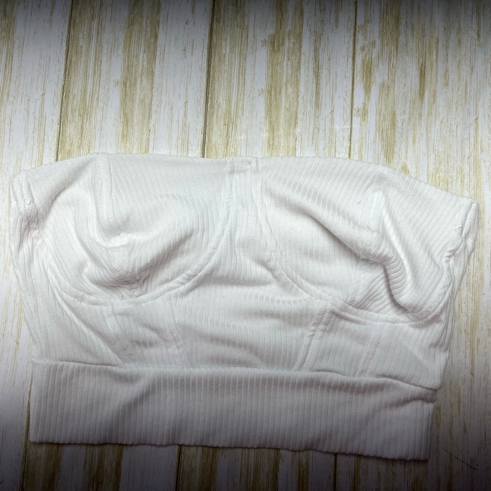 Emma & Sam White Ribbed Tube Top Size M